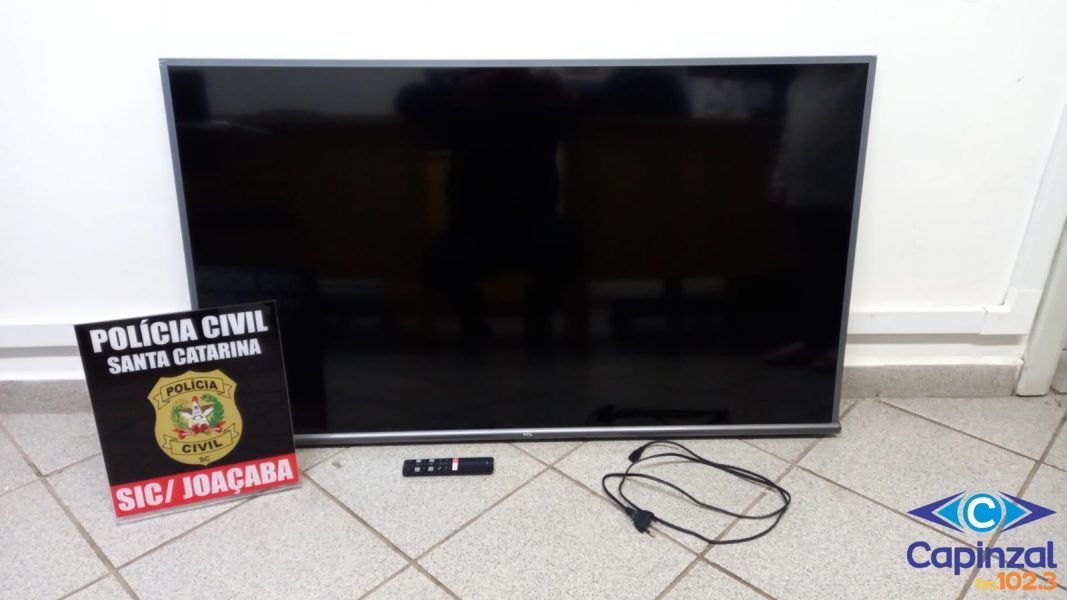 Policiais civis recuperam televisor furtado em Joaçaba