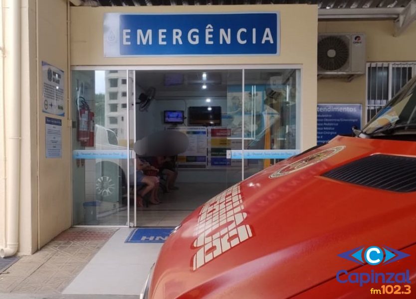 Bombeiros conduzem ao Hospital gestante que sofreu queda de moto no centro de Ouro