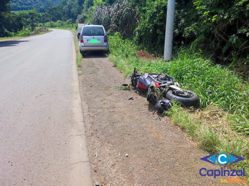 Motociclista sofreu ferimentos graves na SC 355, em Jaborá