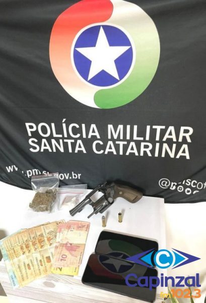 PM apreende adolescente por posse ilegal de arma de fogo e tráfico de drogas em Concórdia