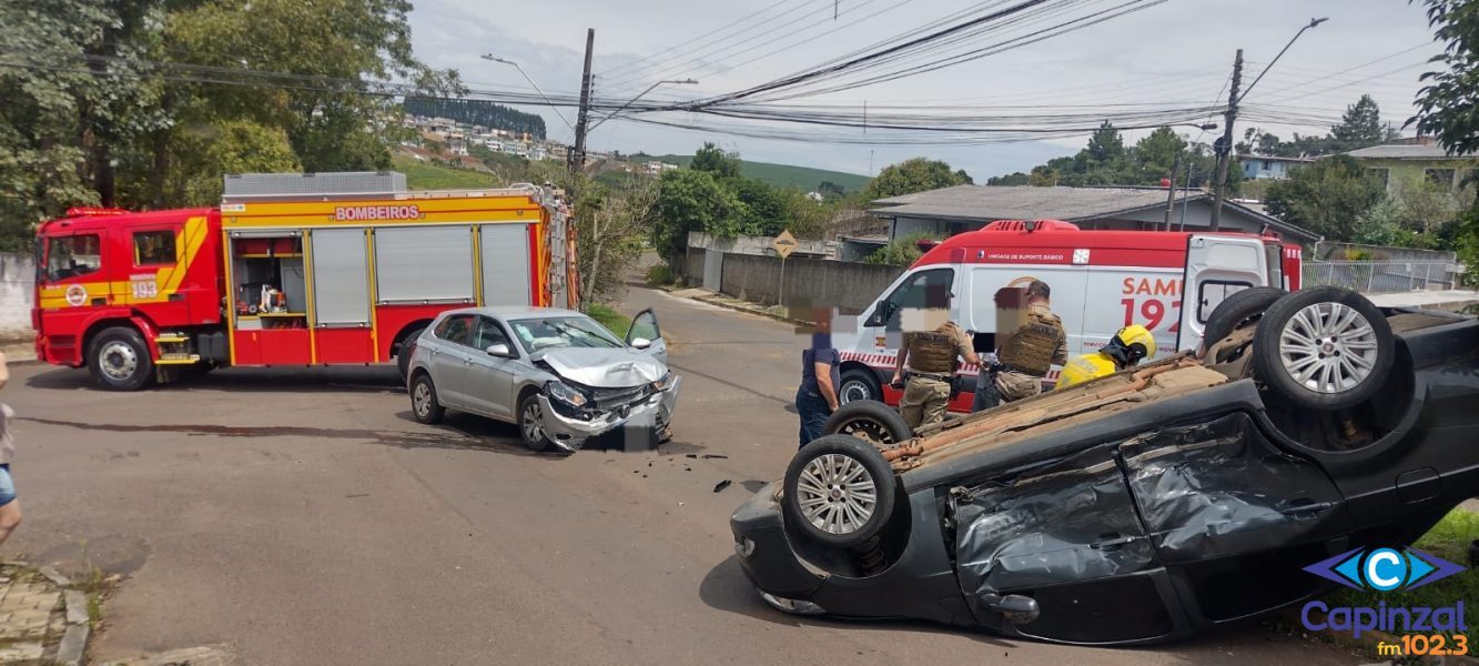 Veículo de Capinzal se envolve grave colisão seguida de capotamento em Fraiburgo