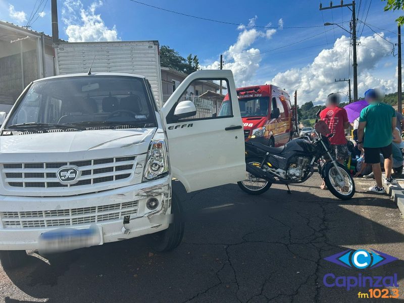 Acidente em Capinzal deixa motociclista ferido