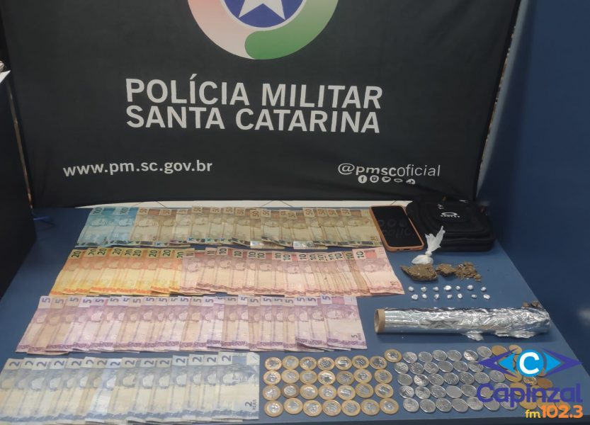 PM prende homem que empreendeu fuga por estar praticando tráfico de drogas em Caçador