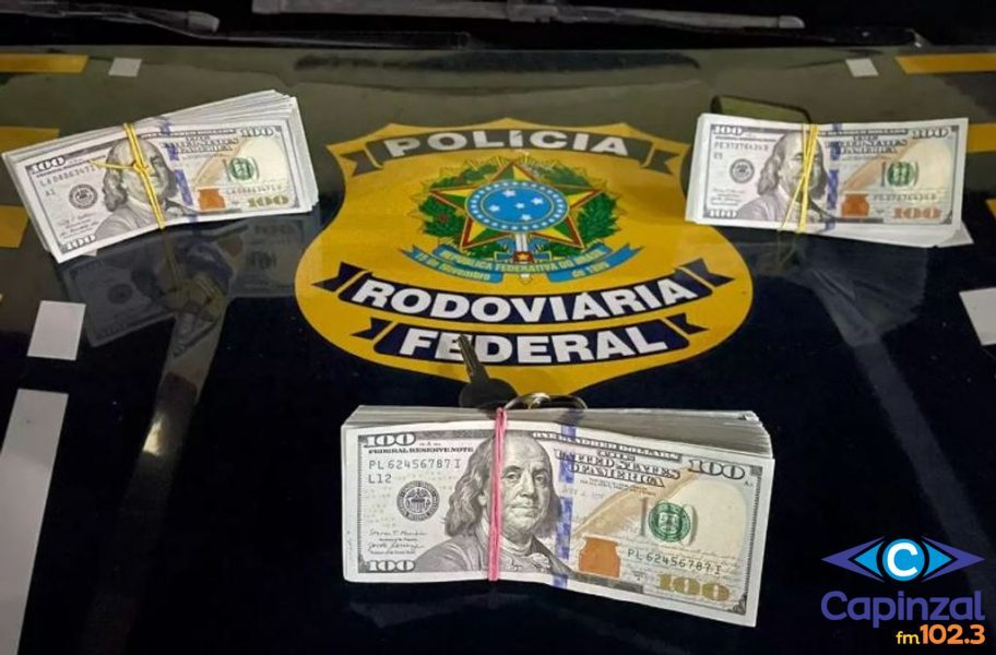 Câmbio irregular. Homem é detido com 30 mil dólares no assoalho do carro