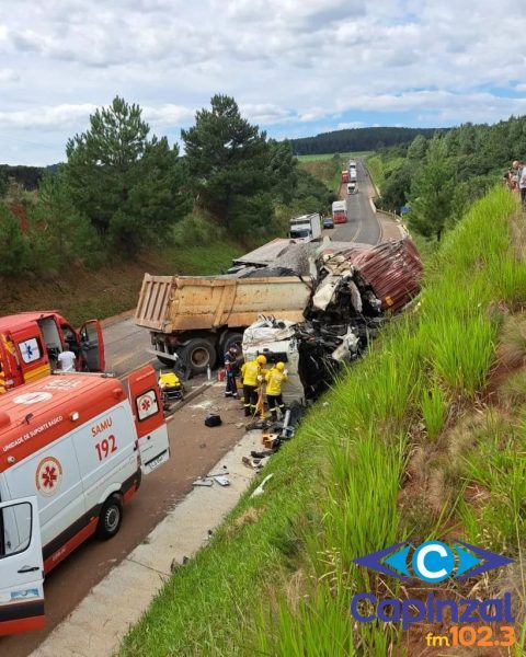 Acidente grave na BR 282 em Campos Novos deixa dois mortos e uma vítima em estado grave