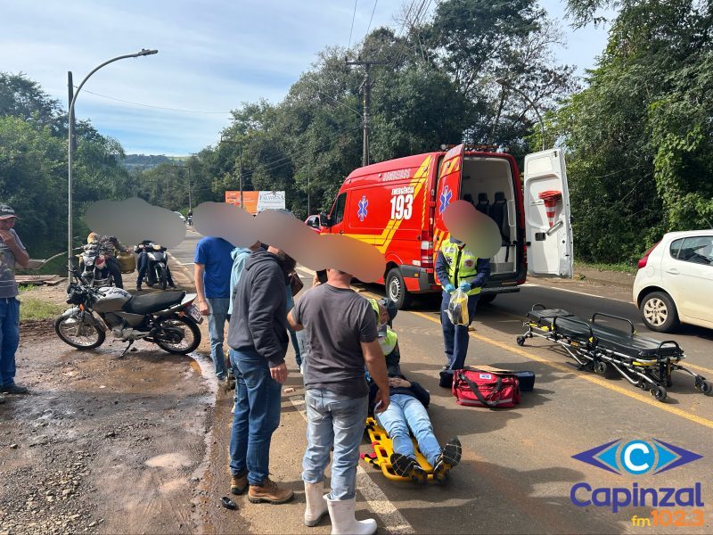 Colisão entre carro e moto deixa homem ferido em Ouro