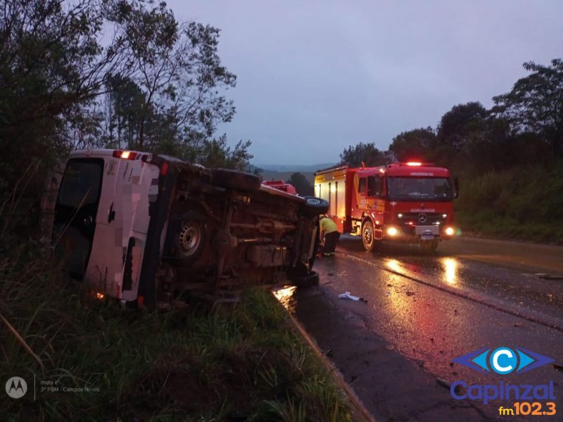 Van sai de pista e deixa oito pessoas feridas em na SC-135