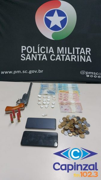 PM apreende arma de fogo e drogas durante Operação Contra a Prostituição Infantil em Capinzal