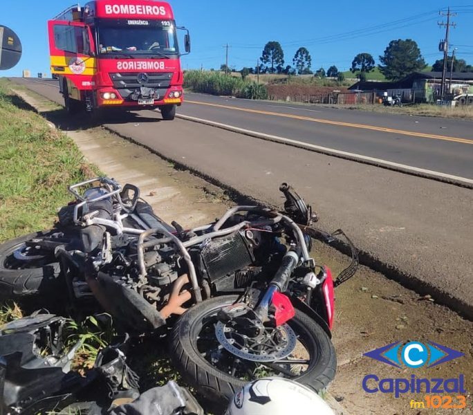 Motociclista fica ferido após sofrer queda na BR 282