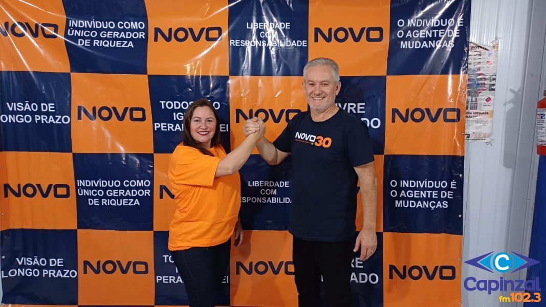 Capinzal: Partido Novo registra candidaturas de Ademar e Adriana, além de seis candidatos à Câmara