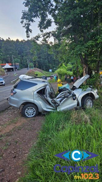 Homem morre após sair da pista e colidir contra árvore na SC- 156