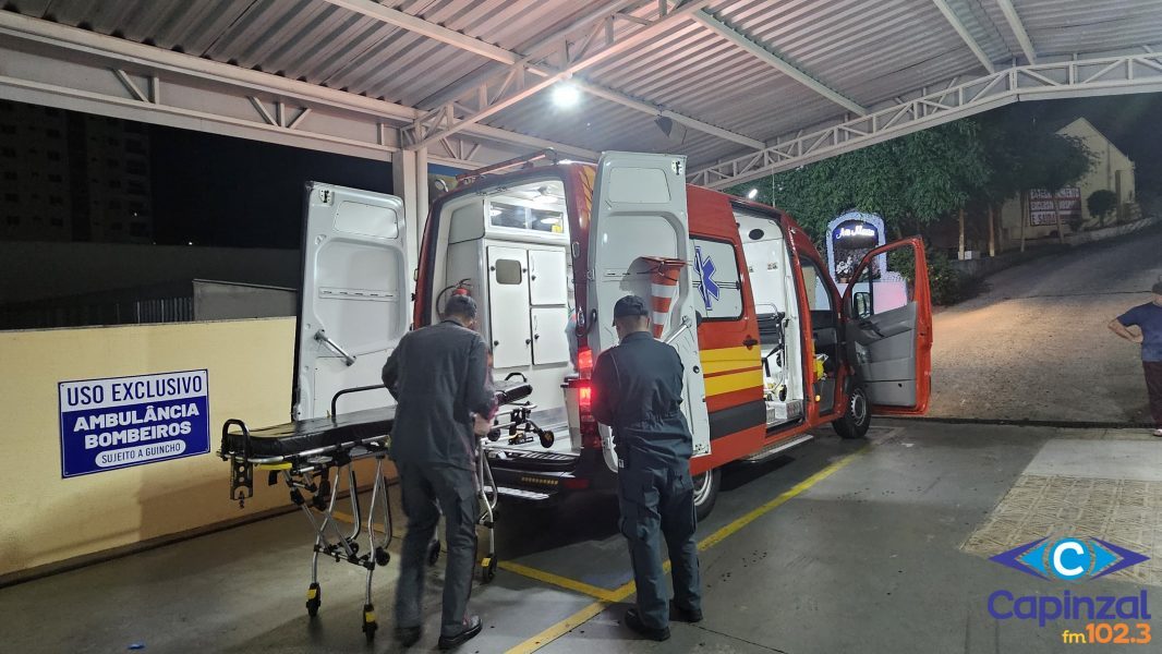 Bombeiros conduzem ao Hospital homem ferido a golpe de faca na entrada para o Loteamento Nova Capinzal