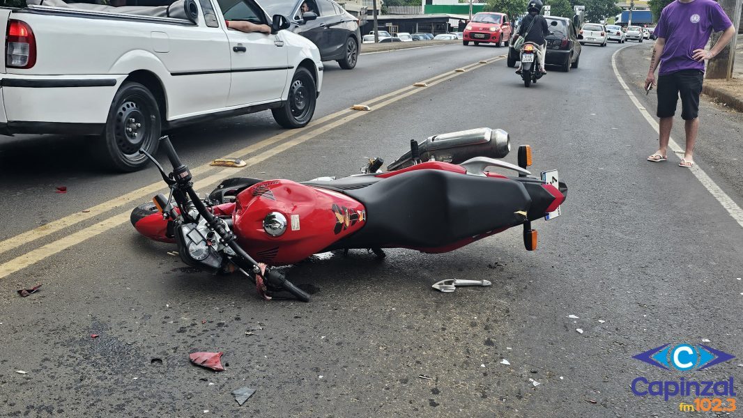 Motociclista fica ferido em colisão no bairro São Cristóvão, em Capinzal