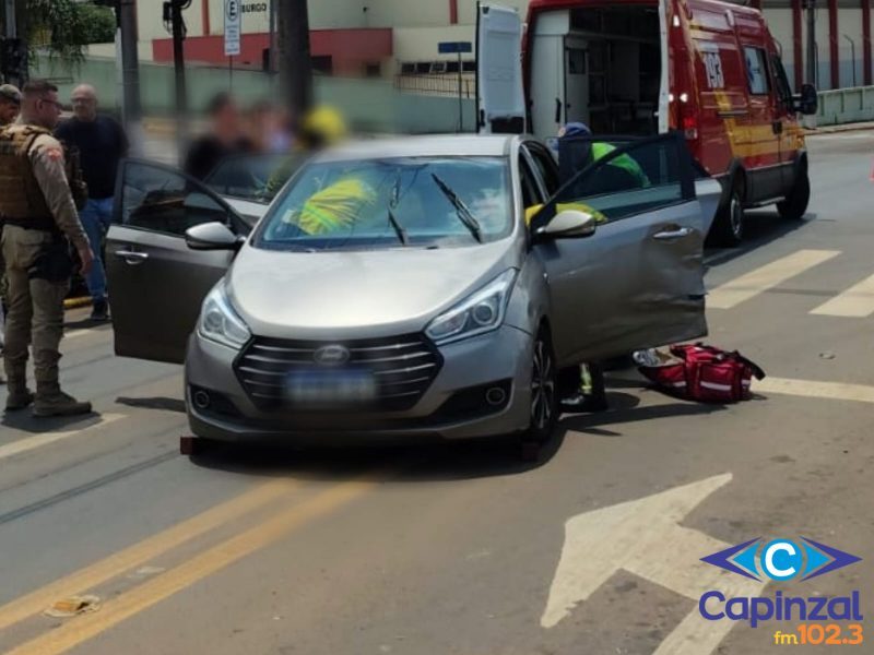 Colisão lateral mobiliza o Corpo de Bombeiros no Centro de Fraiburgo