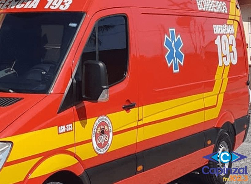 Homem é socorrido pelos bombeiros após sofrer mal súbito e cair de telhado em Herval d’Oeste