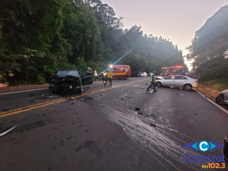 Colisão frontal deixa criança gravemente ferida na BR-282 entre Xaxim e Chapecó