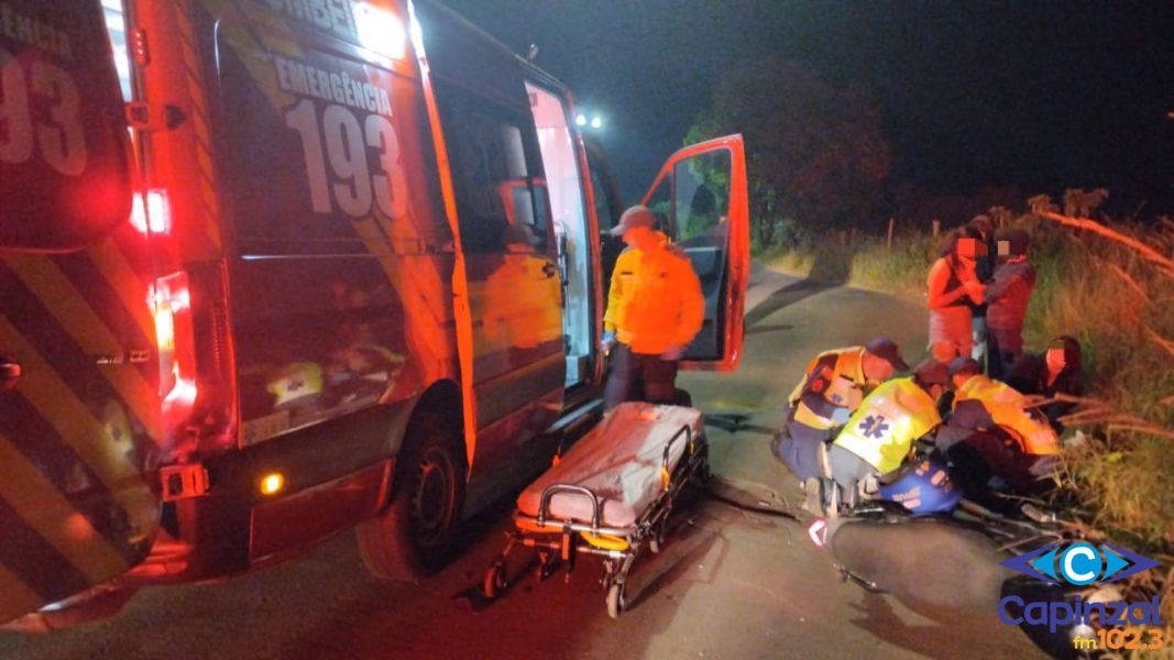Motociclista fica ferido em colisão com carro em Curitibanos