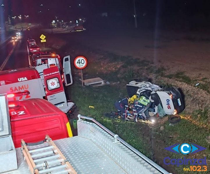 Após grave acidente na BR-282, motorista é socorrido em parada cardiorrespiratória
