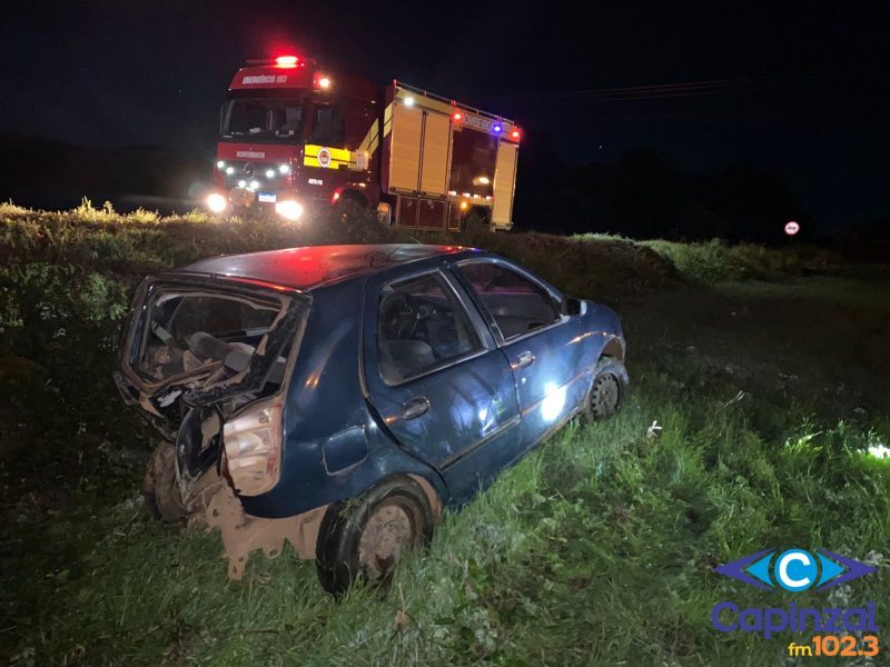 Motorista abandona veículo após acidente na BR-282, em Catanduvas